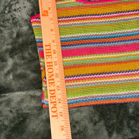 Shein Rainbow Knit Cropped Tank Top Women's Size XS Boho Summer Preppy - Picture 5 of 7